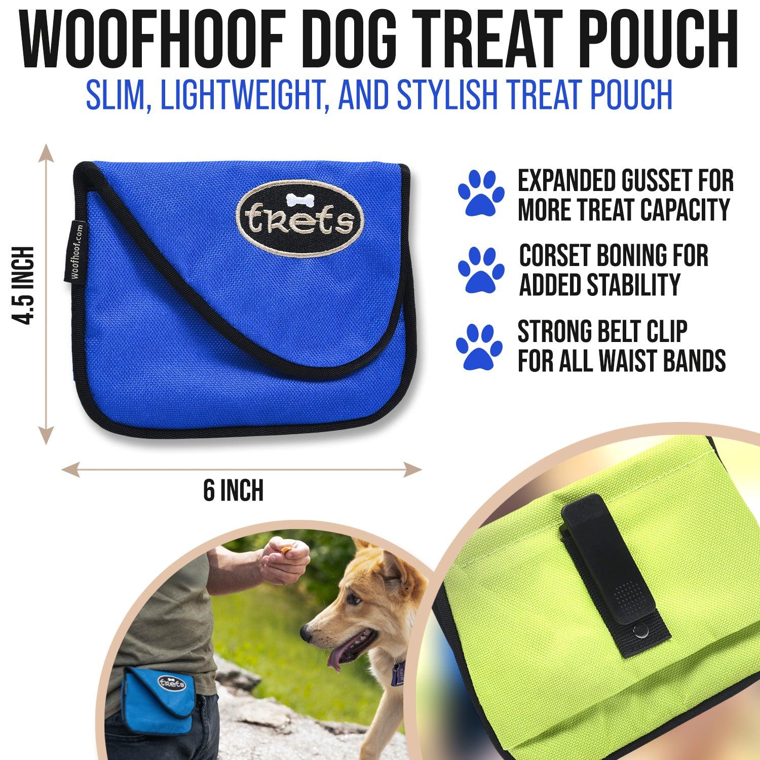 Blue and lime dog treat pouches