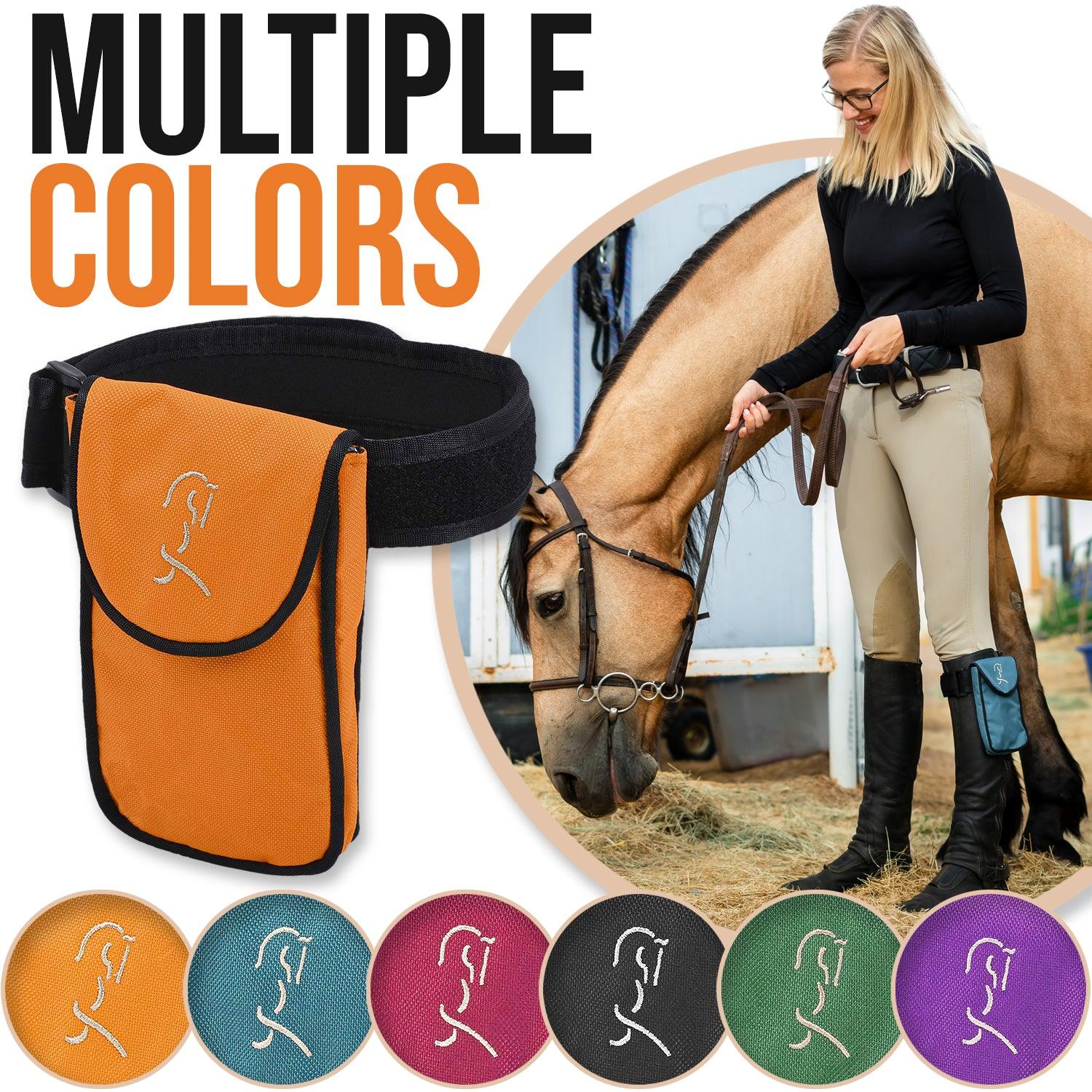 Orange horse cell phone holder shown with a variety of colors